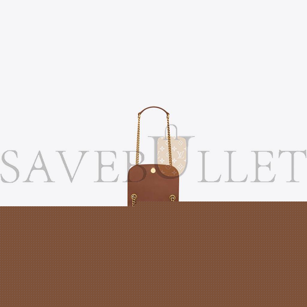 YSL MINI MANON IN RAFFIA AND AGED VEGETABLE-TANNED LEATHER 774269GAAED9051 (23*12*6cm)